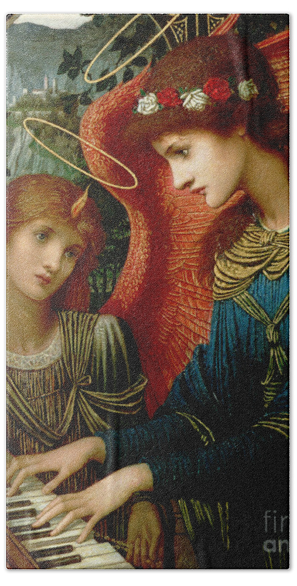 St Cecilia Beach Towel featuring the painting Saint Cecilia by John Melhuish Strudwick