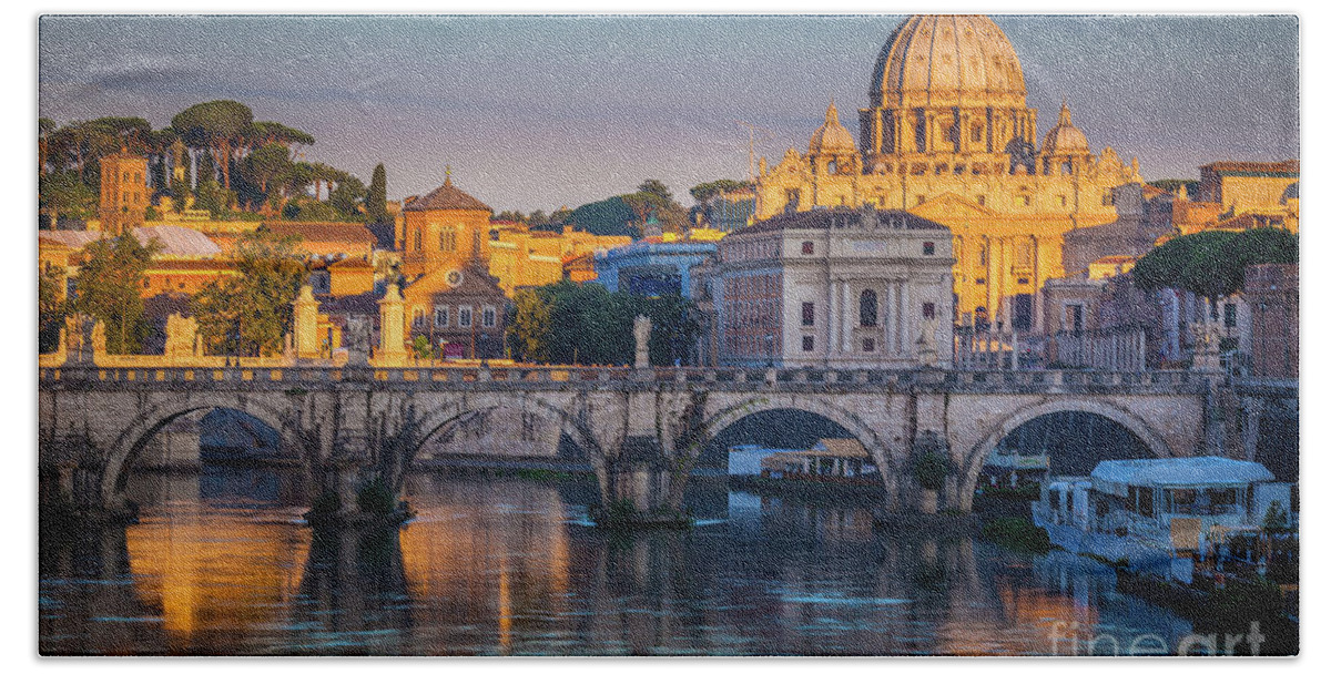 Christianity Beach Towel featuring the photograph Saint Peters Basilica by Inge Johnsson