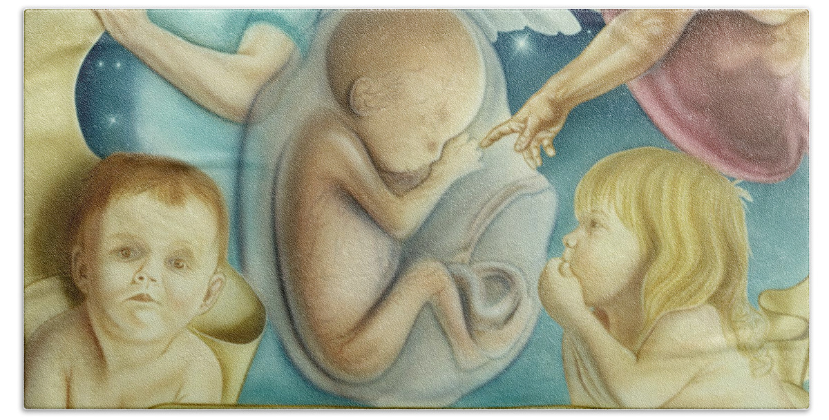Prolife Beach Towel featuring the painting Sanctity Of Life by Rich Milo