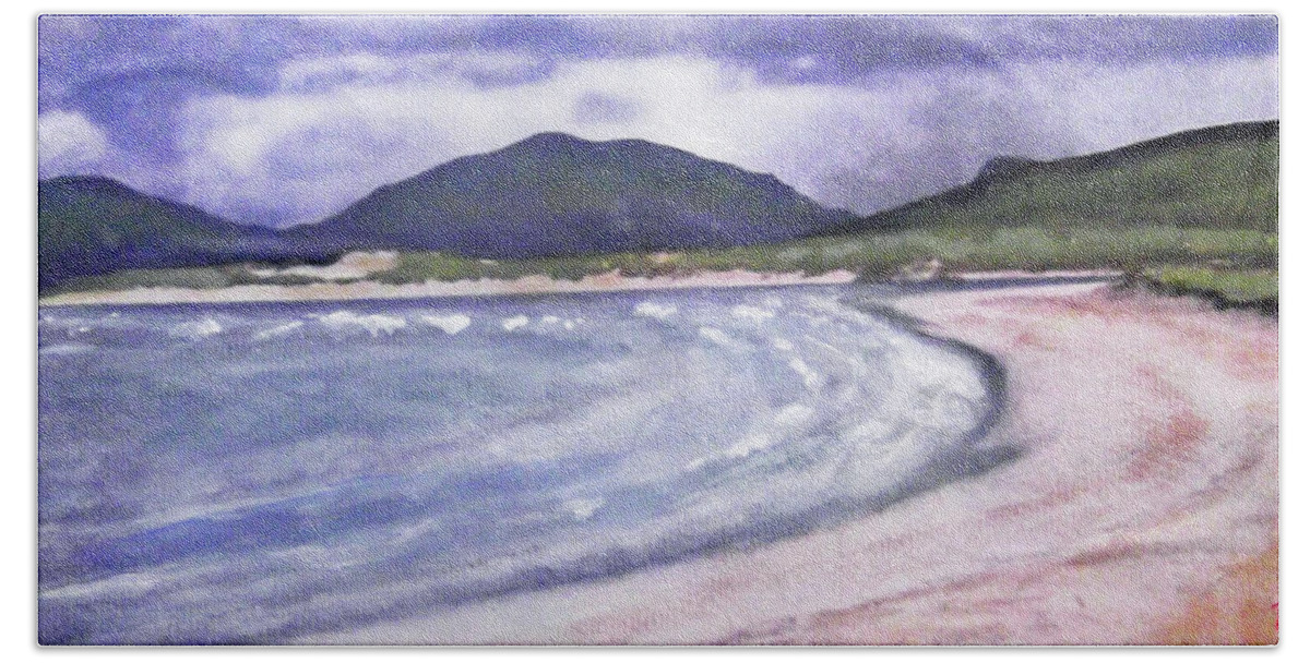 Beach Beach Towel featuring the painting Sands, Harris by Richard James Digance