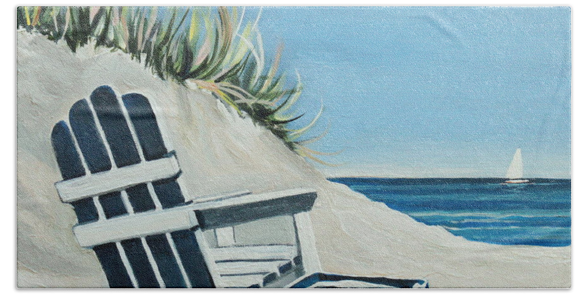 Beach Beach Towel featuring the painting Sandy Cove by Elizabeth Robinette Tyndall