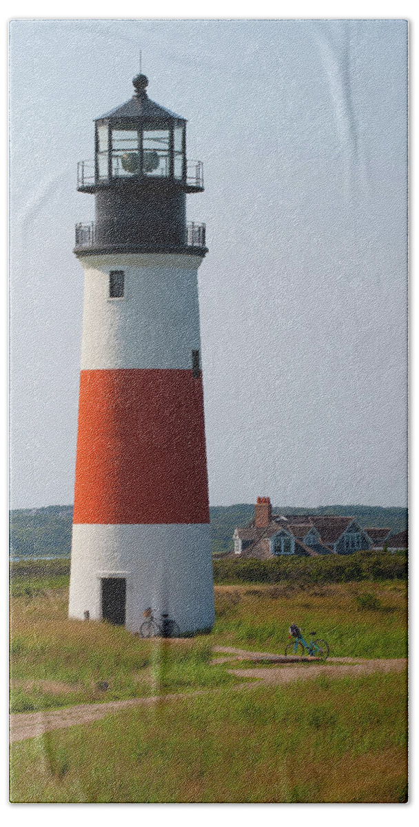 Beach Beach Towel featuring the photograph Sankaty Lighthouse, Nantucket by Barry Wills