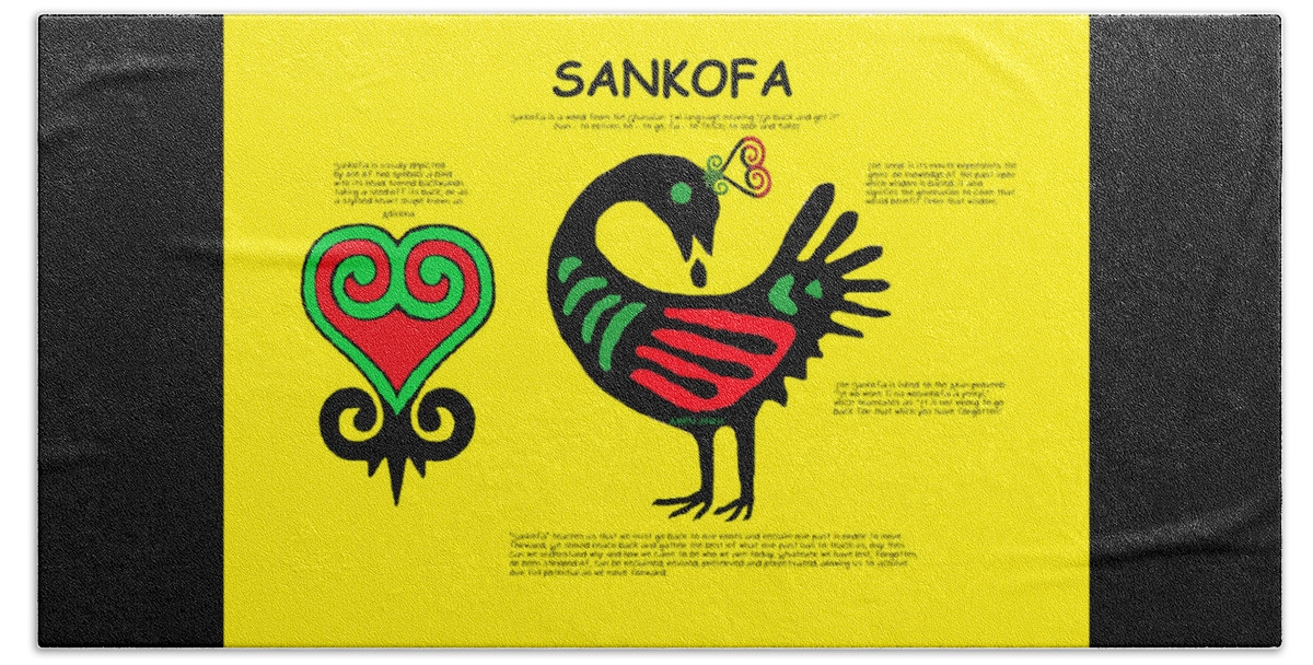 Sankofa Beach Towel featuring the digital art Sankofa Knowledge by Adenike AmenRa