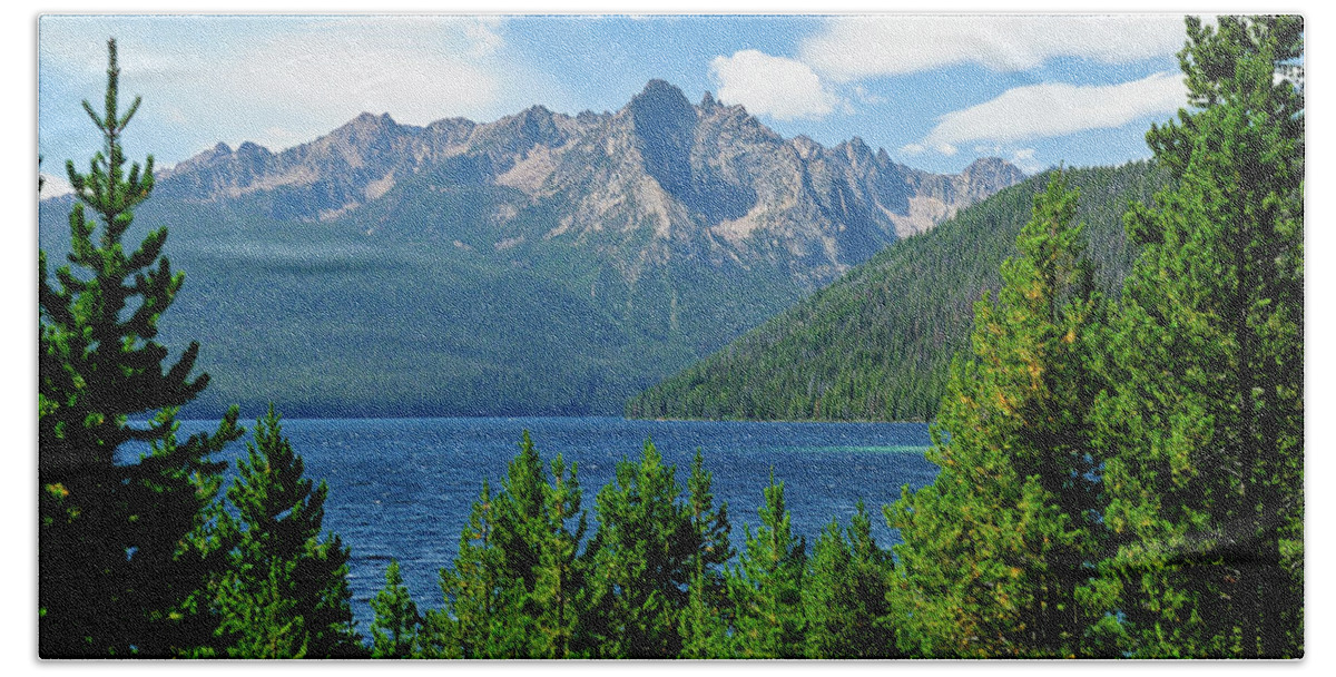 Sawtooth Mountains Beach Towel featuring the photograph Sawtooth Serenity by Greg Norrell