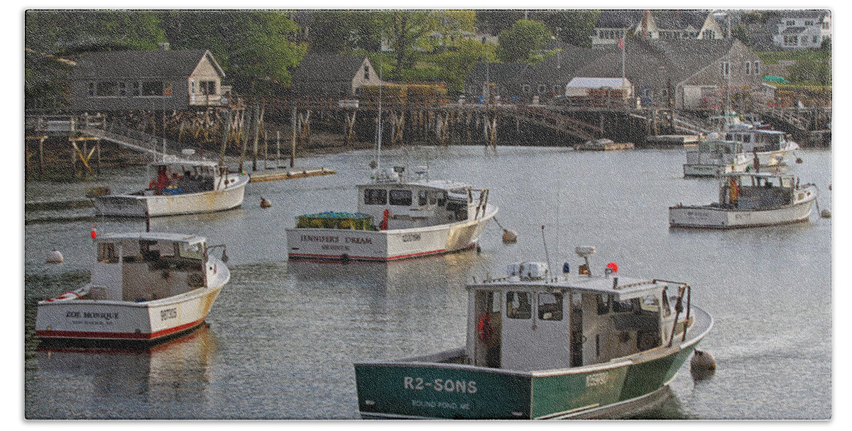 New Harbor Beach Towel featuring the photograph Scenic New Harbor Maine by Juergen Roth