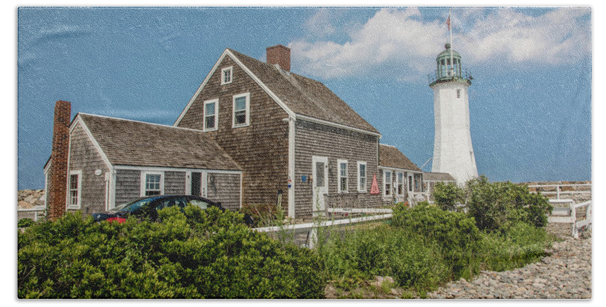 Architecture Beach Towel featuring the photograph Scituate Lighthouse in Scituate, MA by Peter Ciro