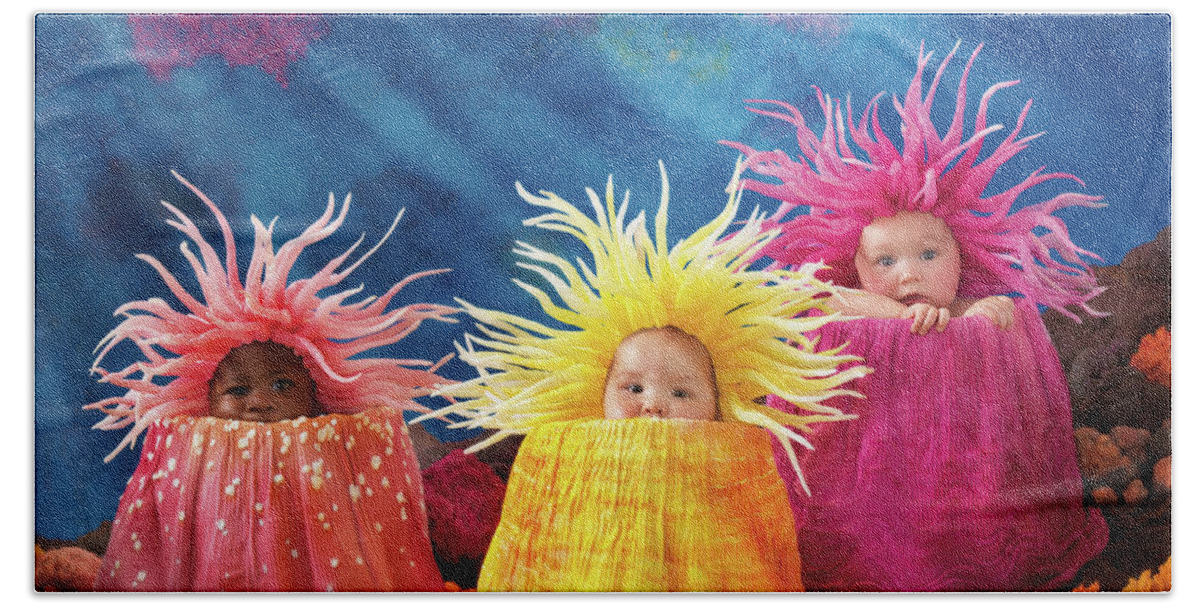 Under The Sea Beach Towel featuring the photograph Sea Anemones by Anne Geddes