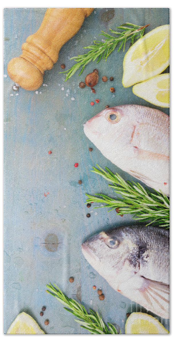 Fish Beach Towel featuring the photograph Sea Fish by Anastasy Yarmolovich