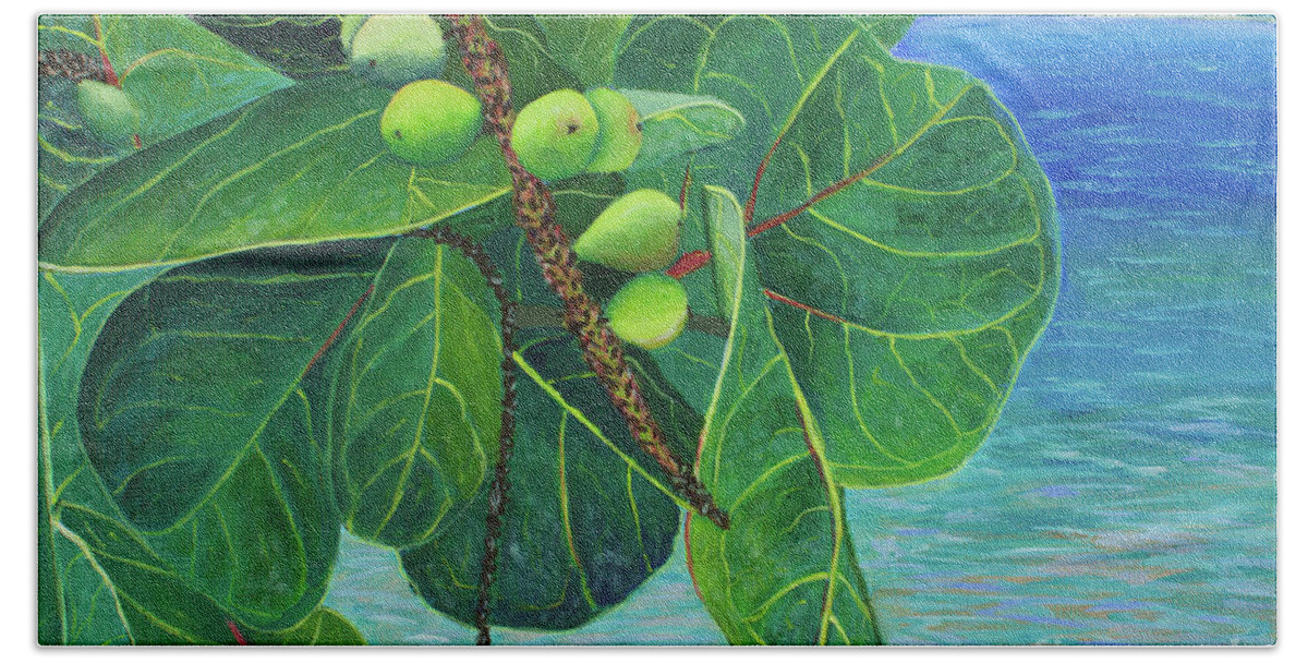 Sea Grapes Beach Towel featuring the painting Sea Grapes by Laura Forde
