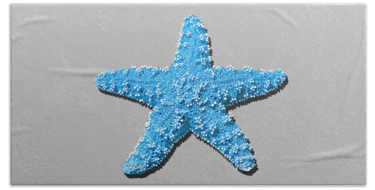 Starfish Beach Towel featuring the photograph Sea Star Light Blue .png by Al Powell Photography USA