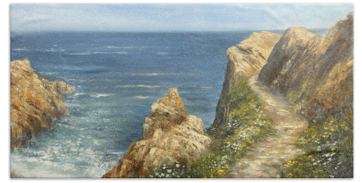 Seascape Beach Sheet featuring the painting Sea View by Valerie Travers