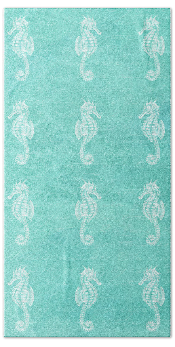 Graphic-design Beach Towel featuring the digital art Seahorses 2 by Sylvia Cook