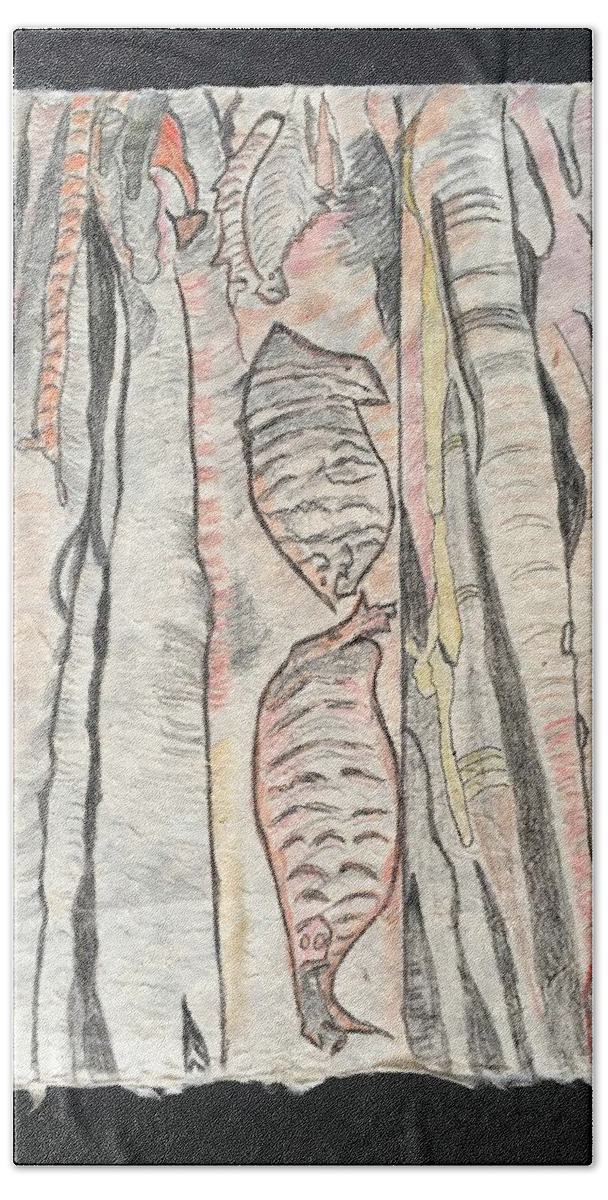 Cueva De Nerja Beach Towel featuring the drawing Seals by Roger Cummiskey