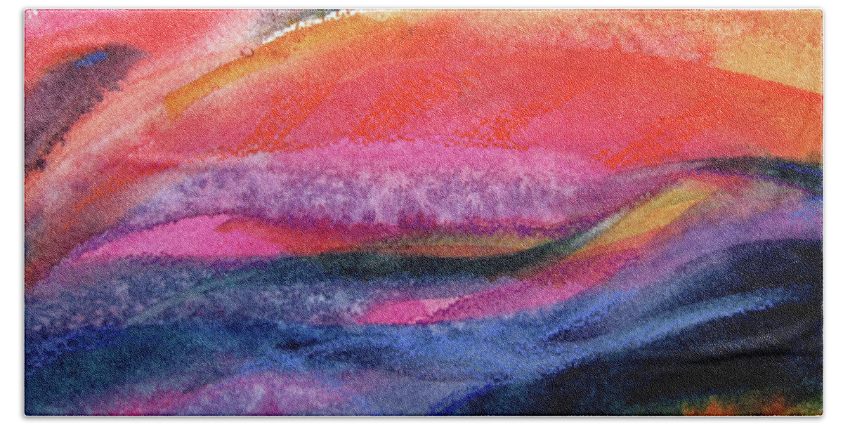 Painting Beach Towel featuring the painting Seams of Color by Kathy Braud