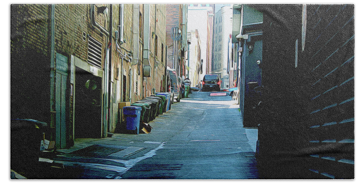 City Beach Sheet featuring the photograph Seattle Alley by Linda Carruth