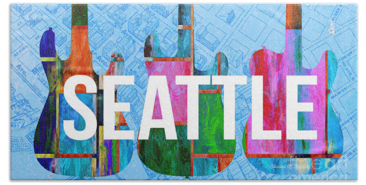 Seattle Beach Sheet featuring the painting Seattle Music Scene by Edward Fielding
