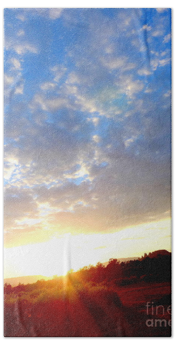 Sedona Beach Towel featuring the photograph Sedona Spiritual Sun by Mars Besso