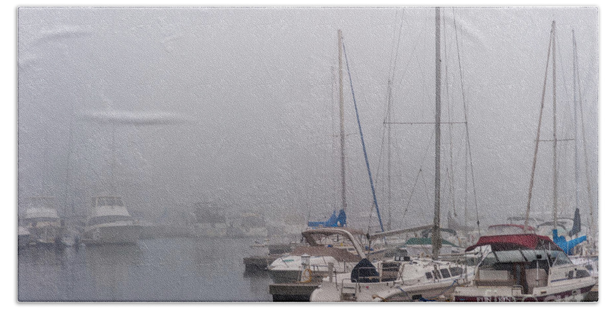 Landscape Beach Towel featuring the photograph The big Fog by Charles McCleanon