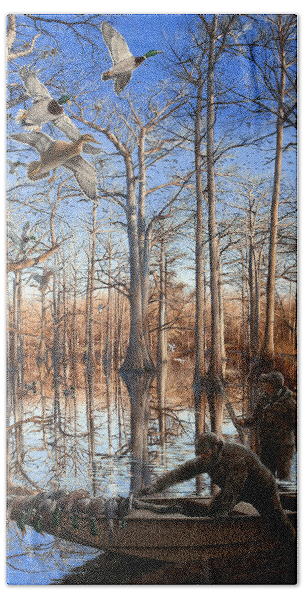 Ducks Beach Towel featuring the painting See You Tomorrow by Glenn Pollard