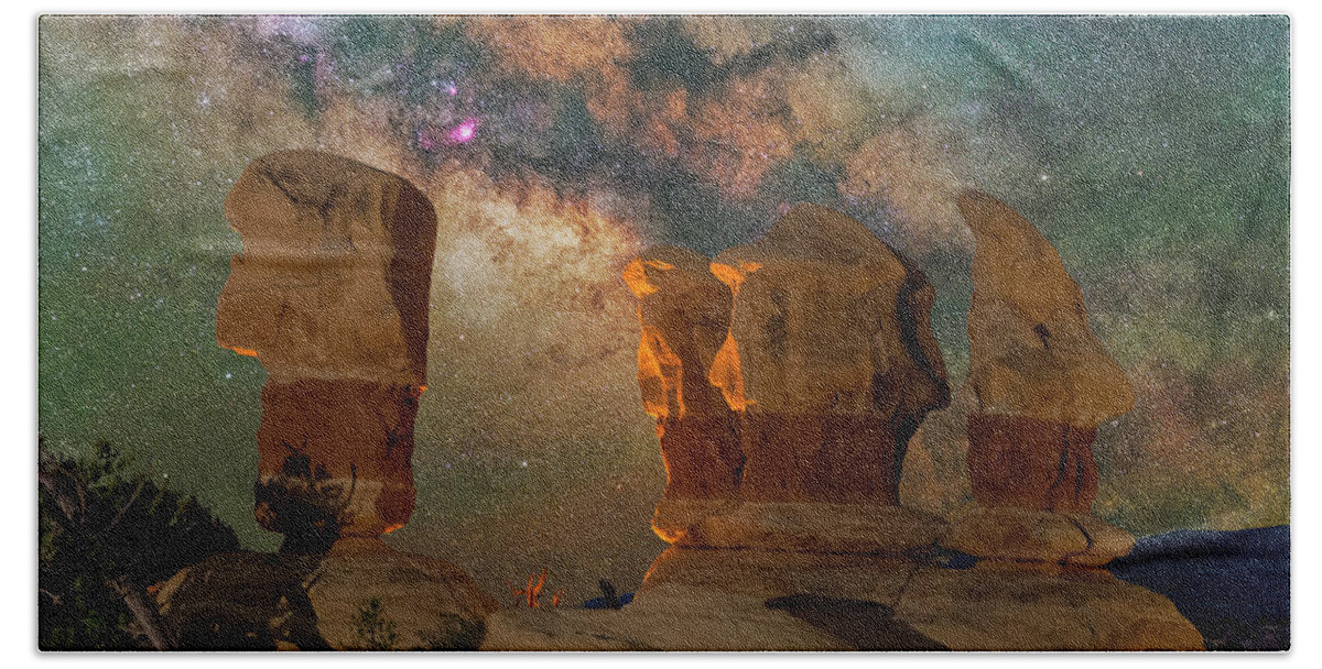 Astronomy Beach Towel featuring the photograph Sentinels of the Night by Ralf Rohner
