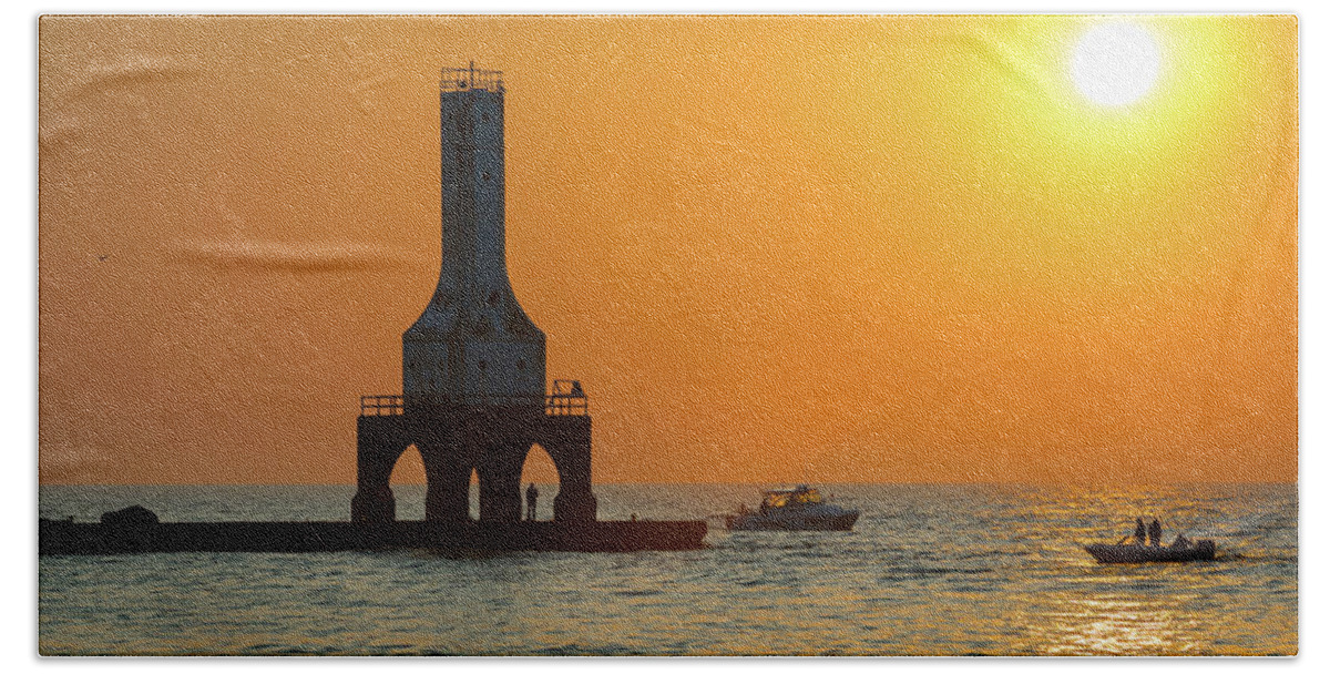 Sunrise Beach Sheet featuring the photograph September Catch I by James Meyer