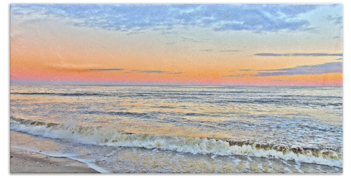 Art Beach Towel featuring the photograph Serene Sunset by Shelia Kempf