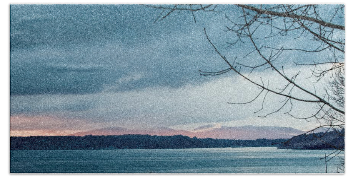 Clouds Beach Towel featuring the photograph Shades of Blue as Night Falls by E Faithe Lester