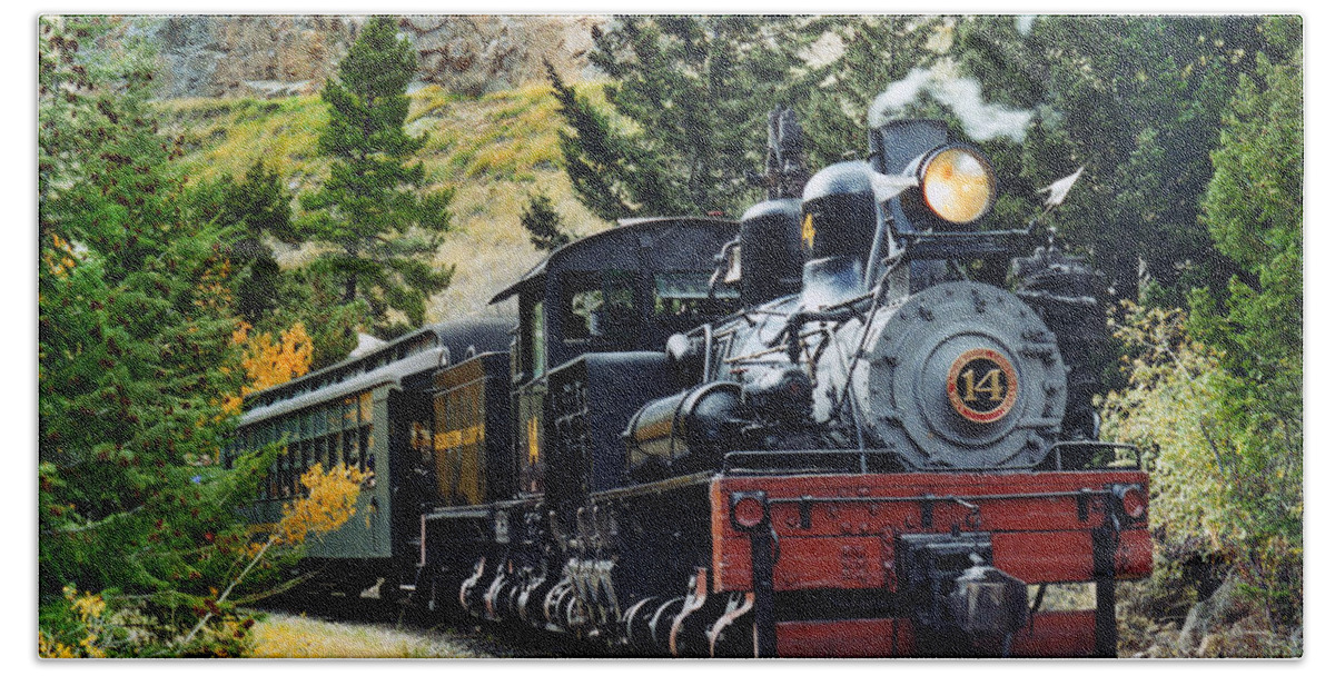 Steam Train Photographs Beach Sheet featuring the photograph Shay on the Georgetown Loop by Ken Smith