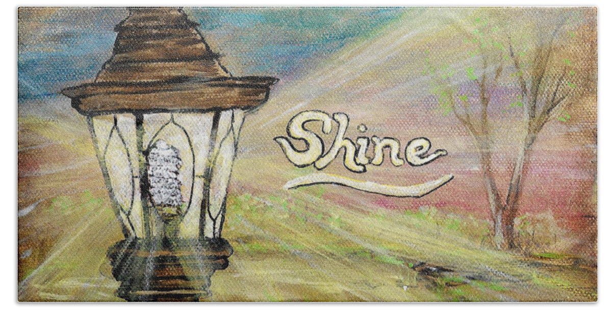 Shine Beach Sheet featuring the painting Shine by Janis Lee Colon