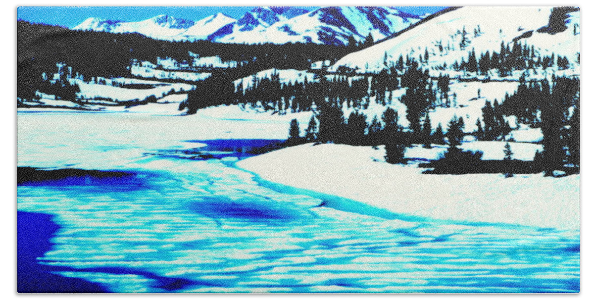 Snow Beach Sheet featuring the photograph Shiny snow magic on lake by Kumiko Mayer