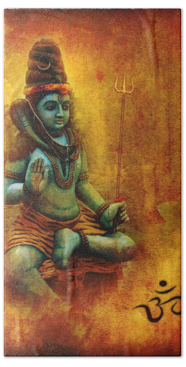 Hindu Gods Beach Sheet featuring the digital art Shiva Hindu God by John Wills