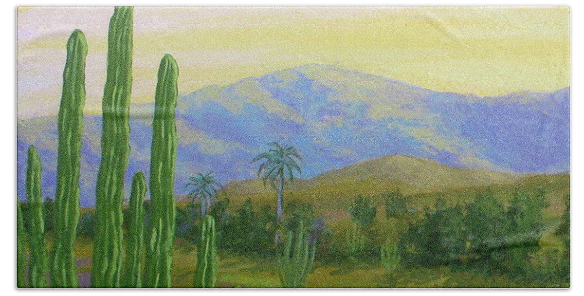  Beach Towel featuring the painting Sierra Madre by Jeff Sartain