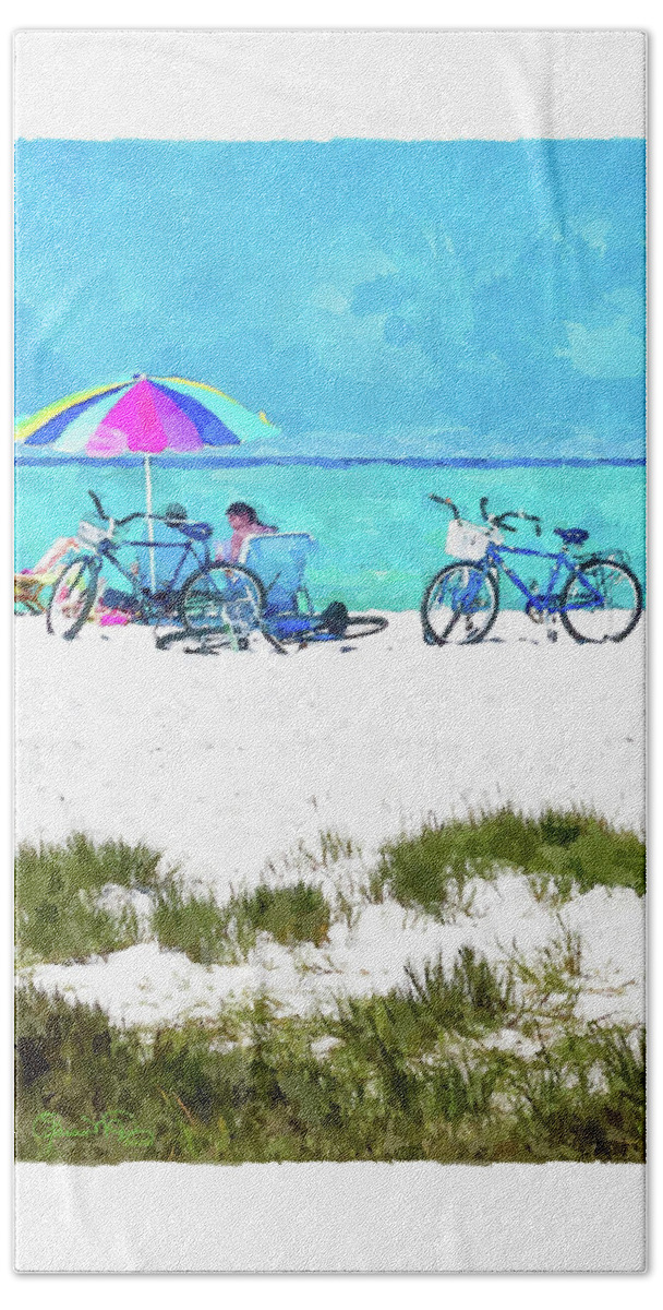 Susan Molnar Beach Sheet featuring the photograph Siesta Key Beach Bikes by Susan Molnar