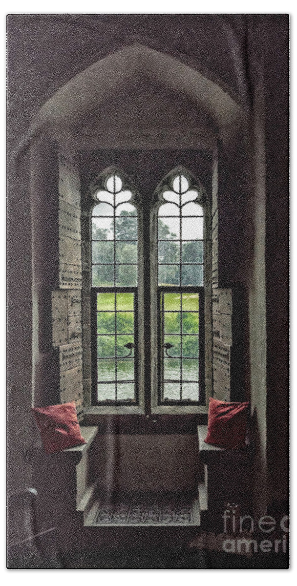 Sights Beach Sheet featuring the photograph Sights in England - Castle Window by Walt Foegelle