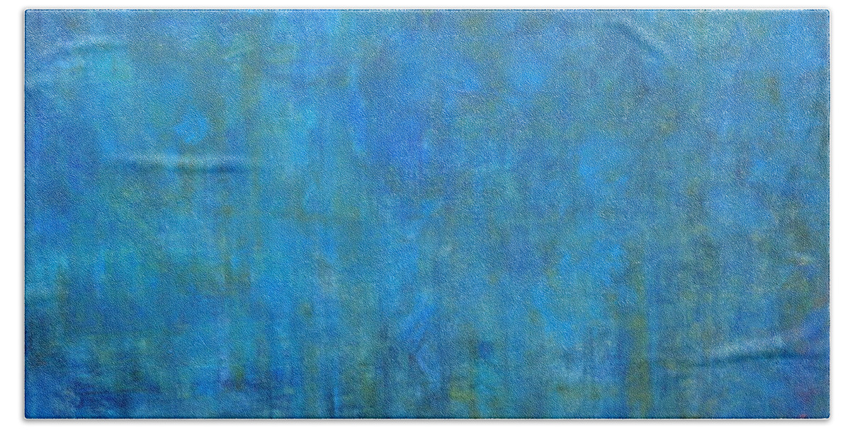 Blue Beach Towel featuring the painting Silence by Dagmar Helbig