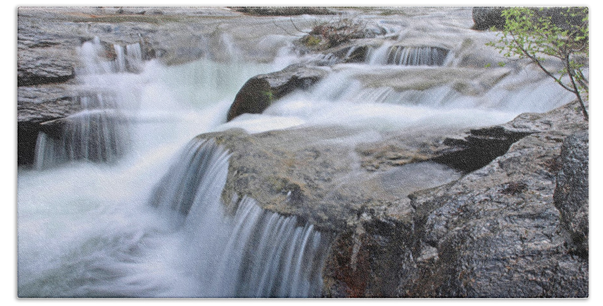 Stream Beach Towel featuring the photograph Silver Fork Falls by Steph Gabler