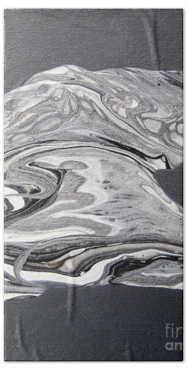 Abstract Beach Sheet featuring the painting Silver Strike l by Shirley Braithwaite Hunt