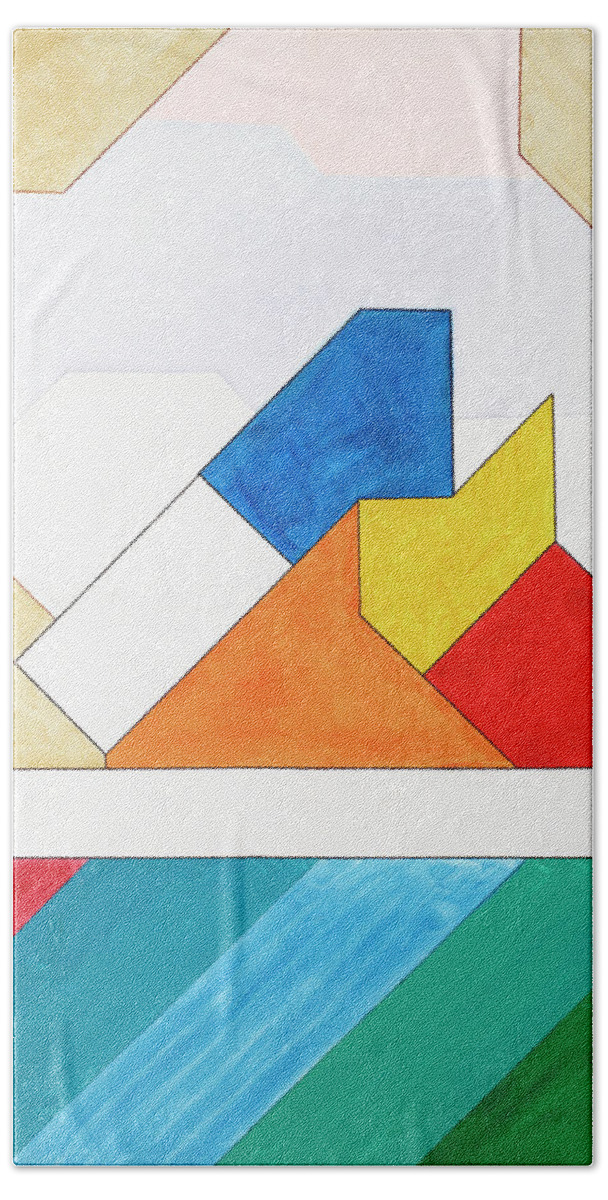 Abstract Beach Towel featuring the painting Sinfonia della Cena Comunione - Part 6 by Willy Wiedmann