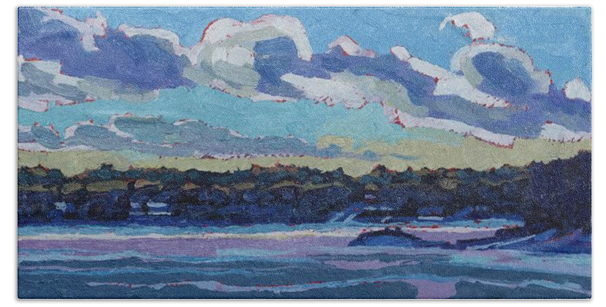 1907 Beach Sheet featuring the painting Singleton Solstice Stratocumulus by Phil Chadwick