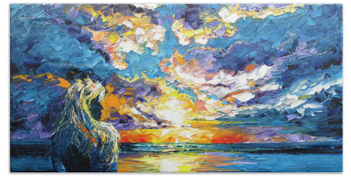 Sunset Beach Towel featuring the painting Siren's Dream by Nelson Ruger