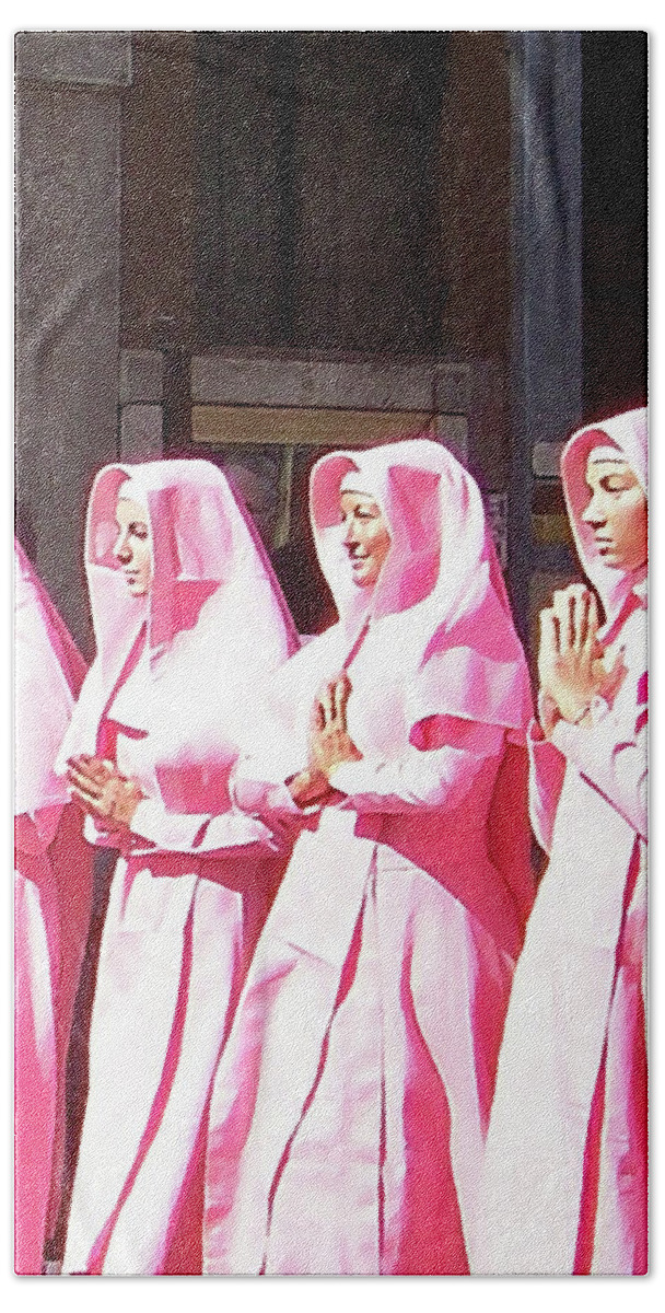 Rome Beach Towel featuring the photograph Sisters in Pink by Susan Lafleur
