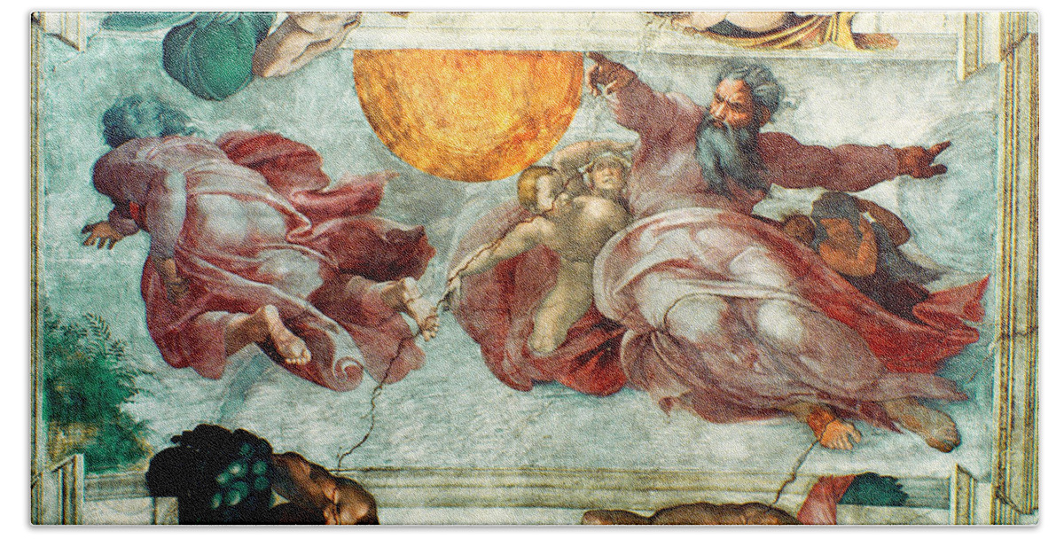 Sistine Chapel Ceiling Creation Of The Sun And Moon Beach ...