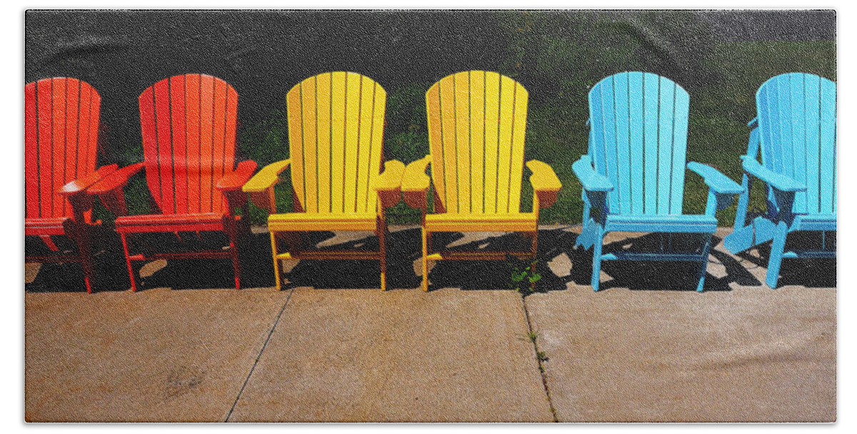 Chairs Beach Towel featuring the photograph Six Chairs by Dick Pratt