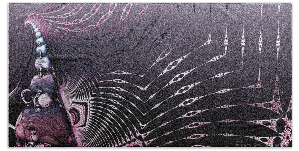 Fractal Beach Towel featuring the digital art Skelton Wings by Melissa Messick