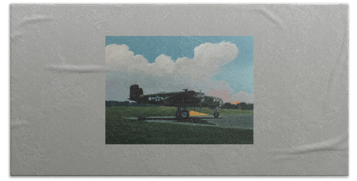 World War Ii Plane Beach Towel featuring the painting Skunky by Blue Sky