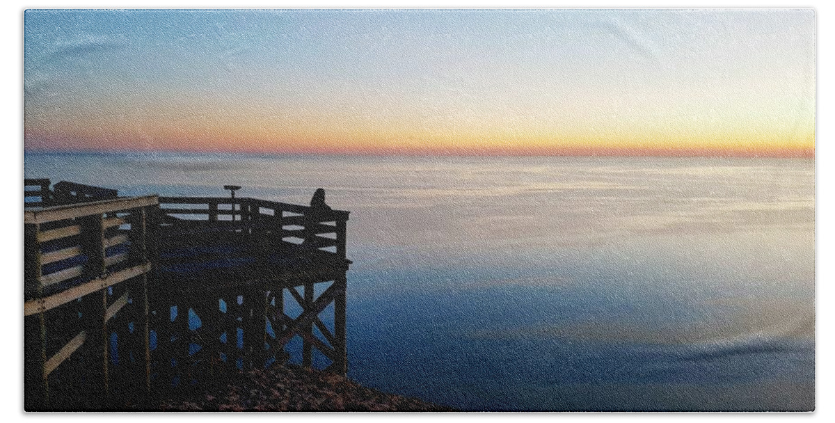 Overlook Beach Towel featuring the photograph Sleeping Bear Overlook at Dusk 02 by William Slider