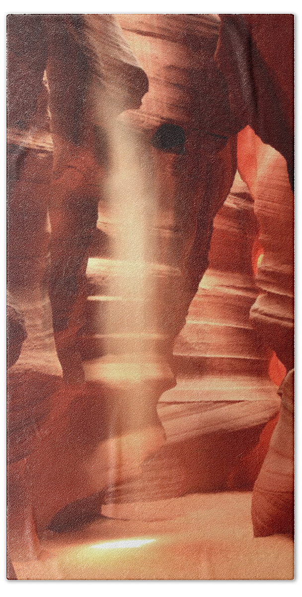 Lightfall Photograph Beach Towel featuring the photograph Slot Canyon Lightfall by Roupen Baker