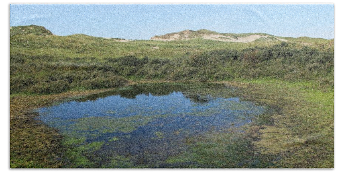 Noordhollandse Duinreservaat Beach Towel featuring the photograph Small lake in the Noordhollandse duinreservaat by Chani Demuijlder