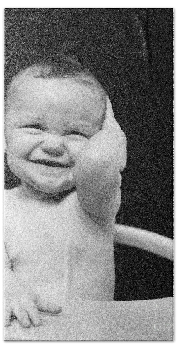 Babies Beach Towel featuring the photograph Smiling Baby, C. 1940s by H. Armstrong Roberts/ClassicStock