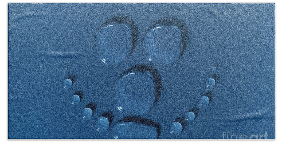 Face Beach Towel featuring the photograph Smily face made of water drops by Simon Bratt